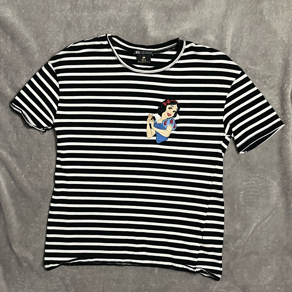 Disney Princess Black and White Striped Tee